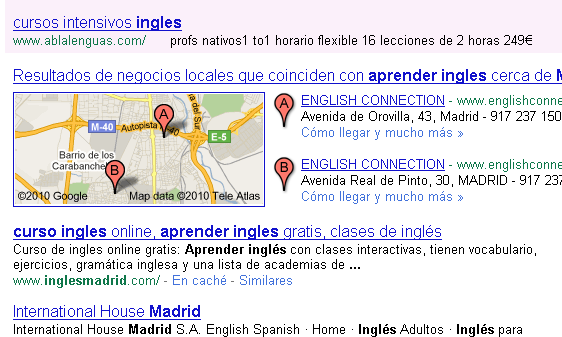 SERPs on Google.es for alquiler de coche en Sevilla