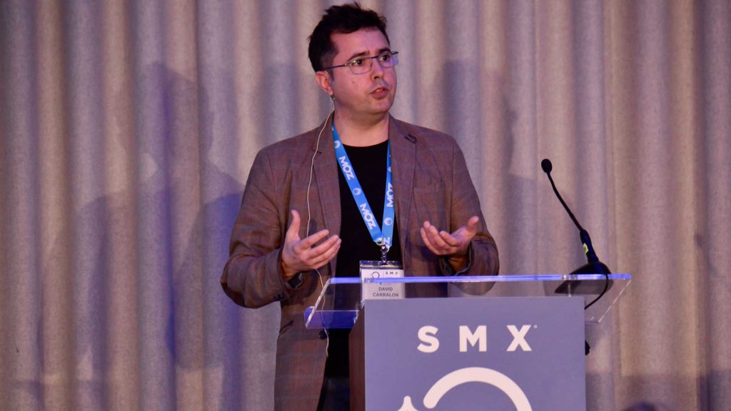 David Carralon speaking at SMX London, 2017