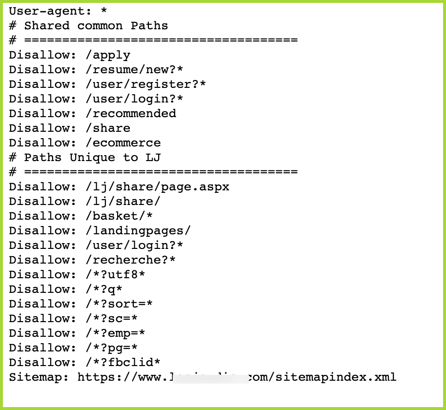 sample of robots.txt file